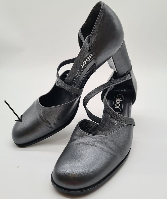 Damen Schuhe, Gabor, Pumps, silbergrau