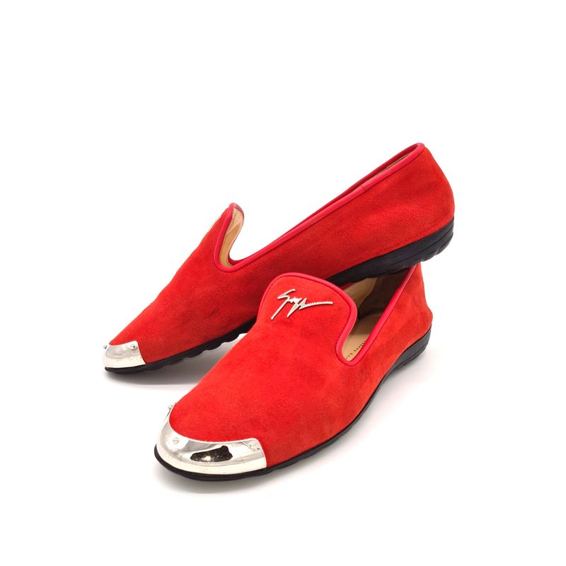 Damen Schuhe, Giuseppe Zanotti, Loafer, orangerot, Größe 39 1/2