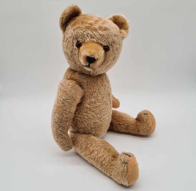 Schöner alter Hermann Mohair Teddy aus den 50er Jahren mit nostalgischem Charme