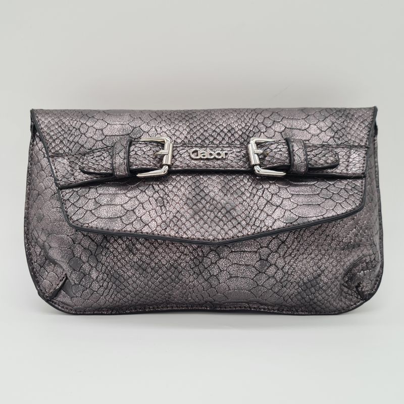 Damen Handtasche, Gabor, Clutch, dunkles Silber