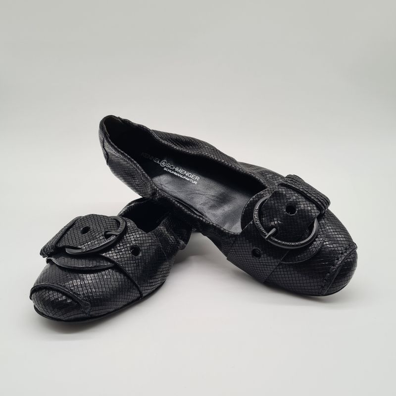 Kennel & Schmenger Schuhmanufaktur Quadro Calf, Ballerina Malu in schwarz, Größe 6,5 (40)