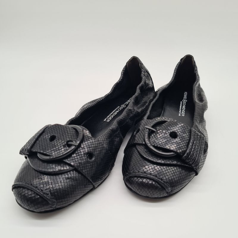Kennel & Schmenger Schuhmanufaktur Quadro Calf, Ballerina Malu in schwarz, Größe 6,5 (40)