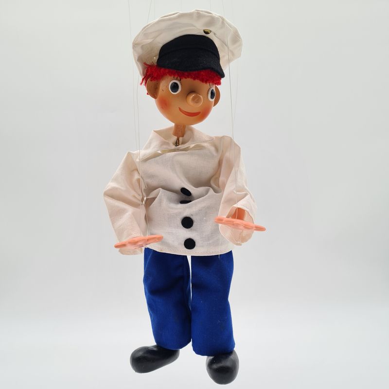 Sonni Sonneberg Marionette „Polizist“ Nr. 103 Vintage mit Originalverpackung