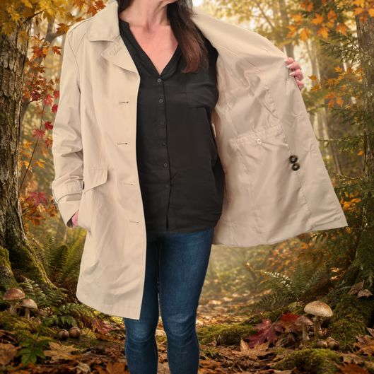 Damen Kurzmantel im Trenchcoat-Stil von Barbara Lebek Größe 40
