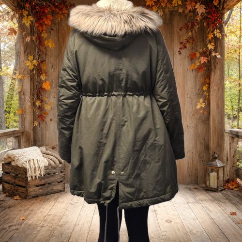 H&M MAMA Damen-Umstandsparka, Khaki, Größe XL