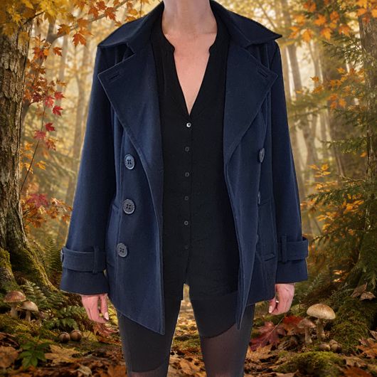 Cortefiel Damen-Cabanjacke, Dunkelblau, Größe M