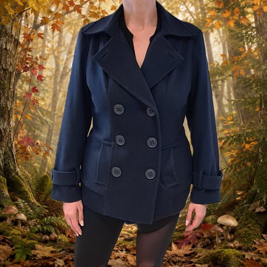 Cortefiel Damen-Cabanjacke, Dunkelblau, Größe M