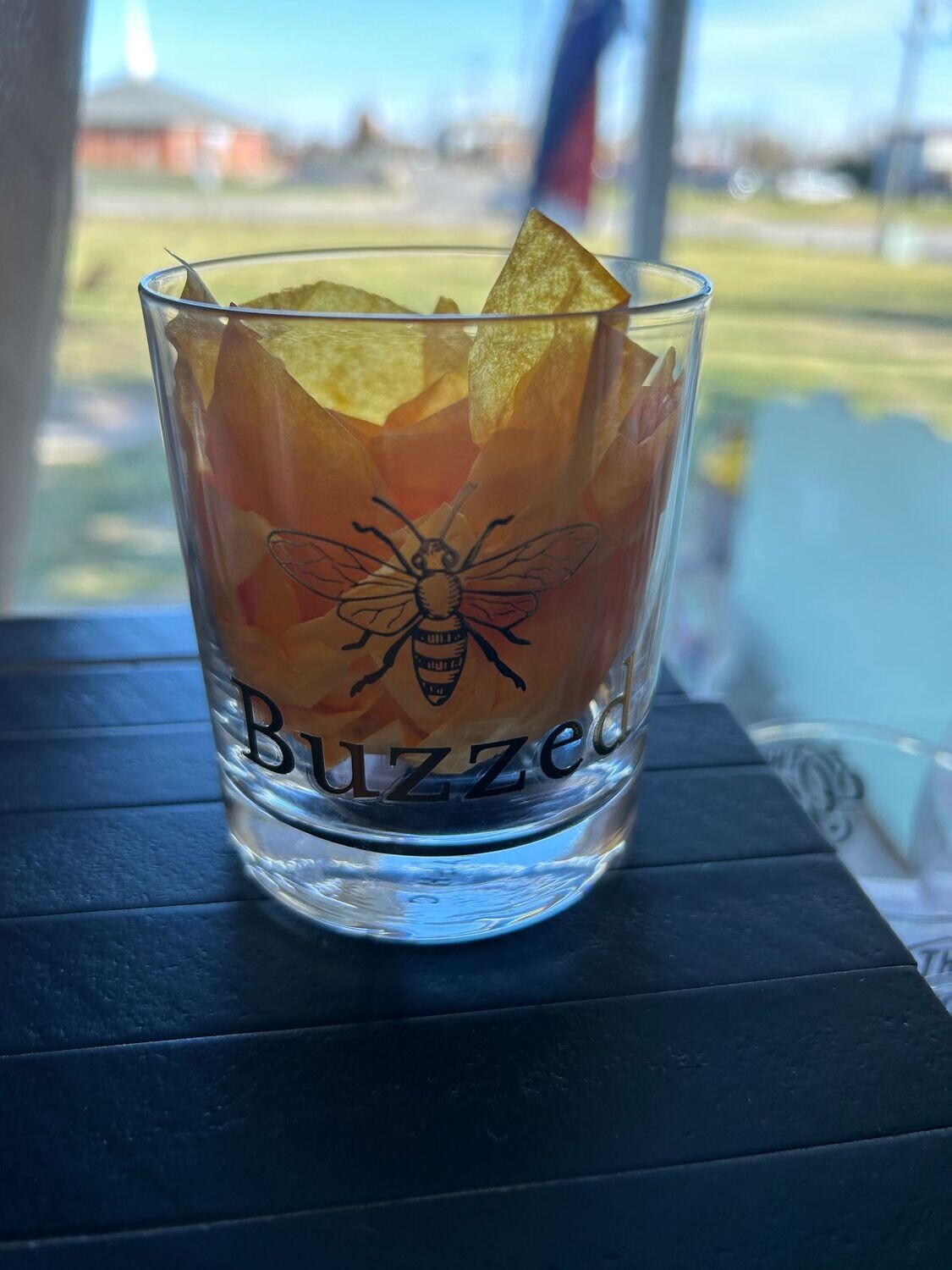 Whiskey glass "buzzed"