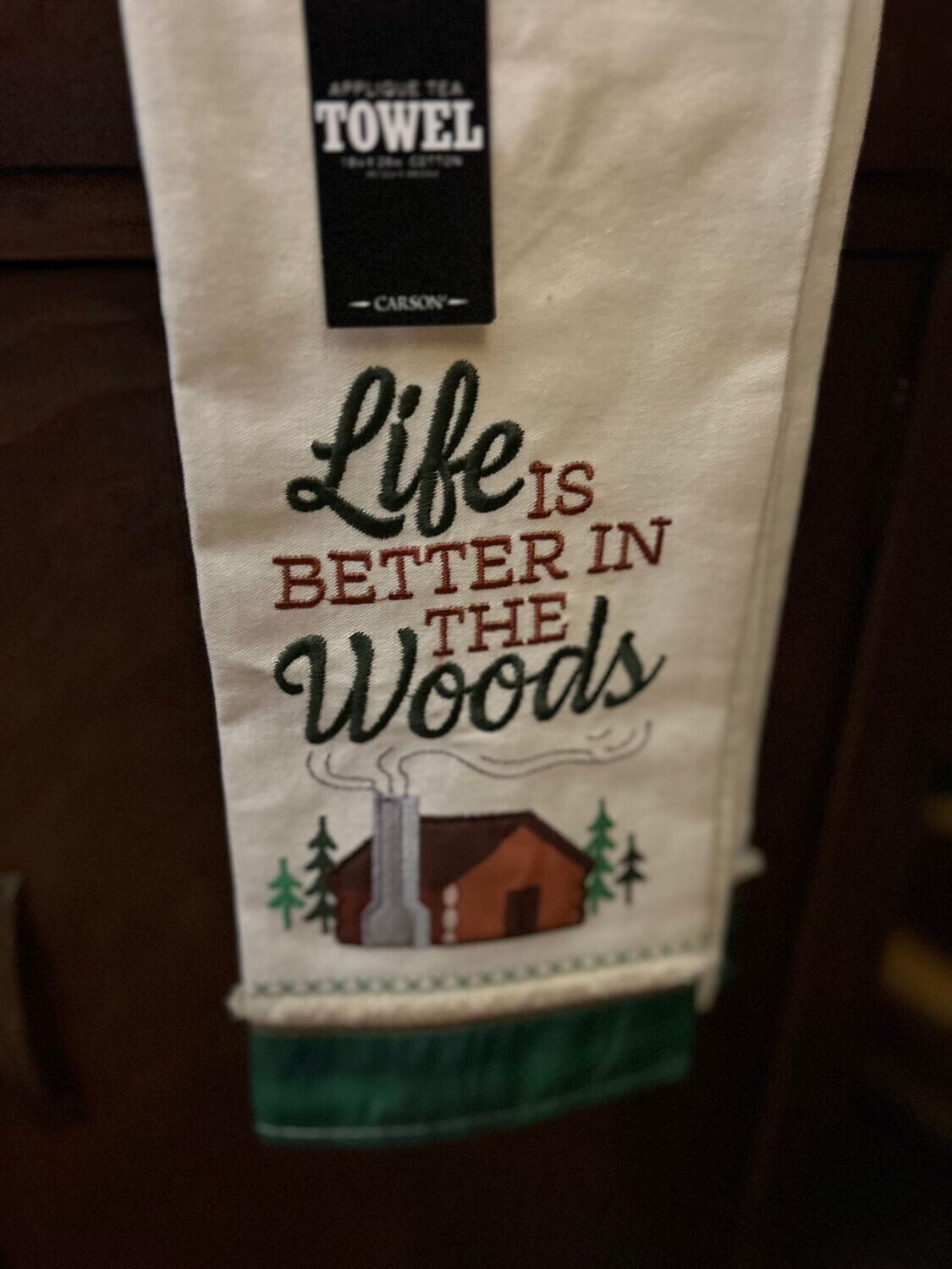Cabin tea towel