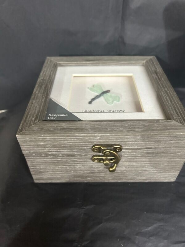 Dragonfly "beautiful journey" wood memory box