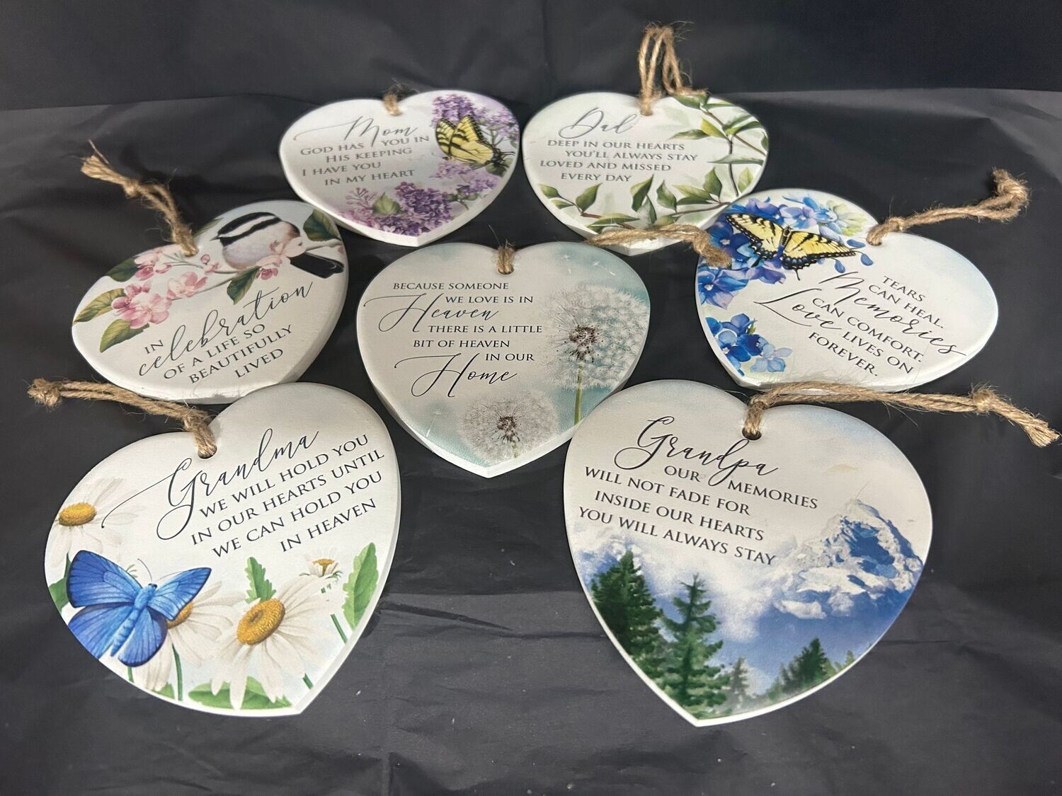 Ceramic memorial heart ornament