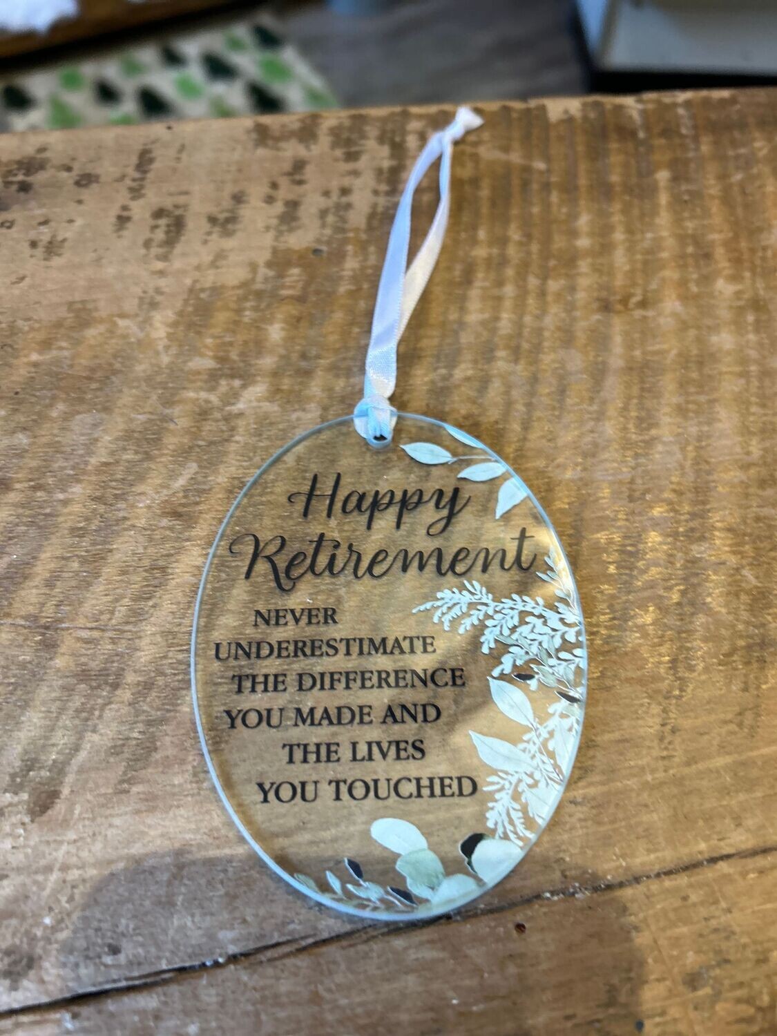 Retirement glass ornament