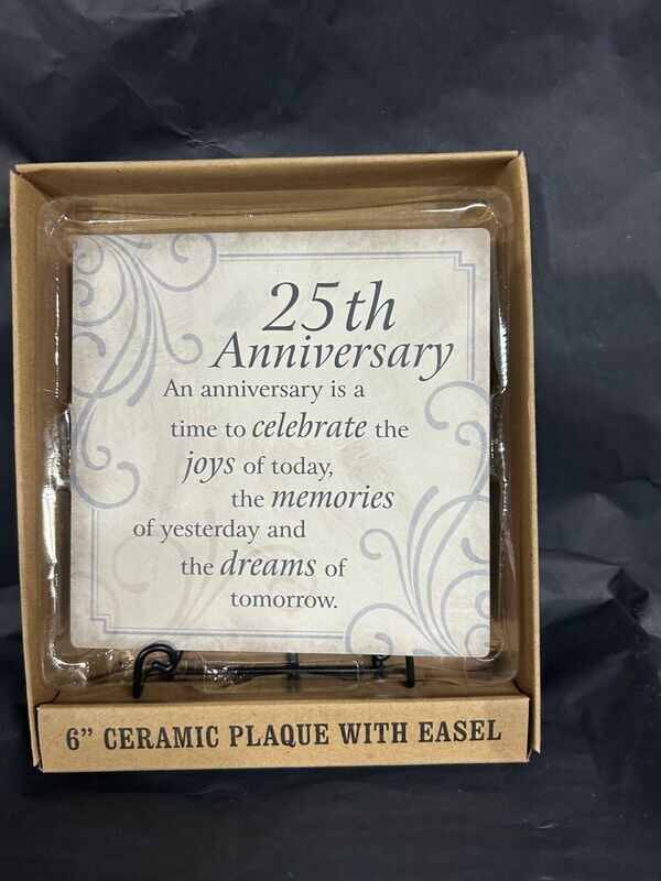 25th Anniversary plaque w/ easel