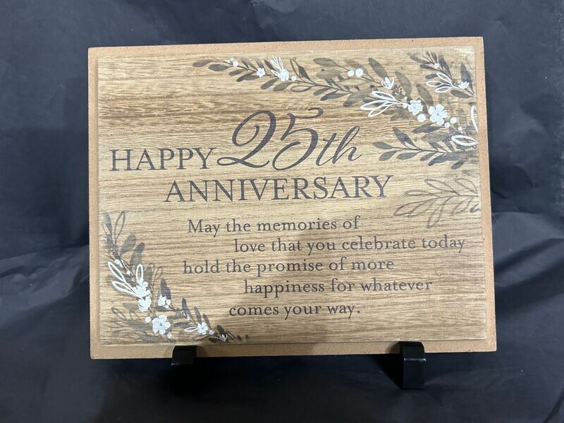 25th anniversary plaque