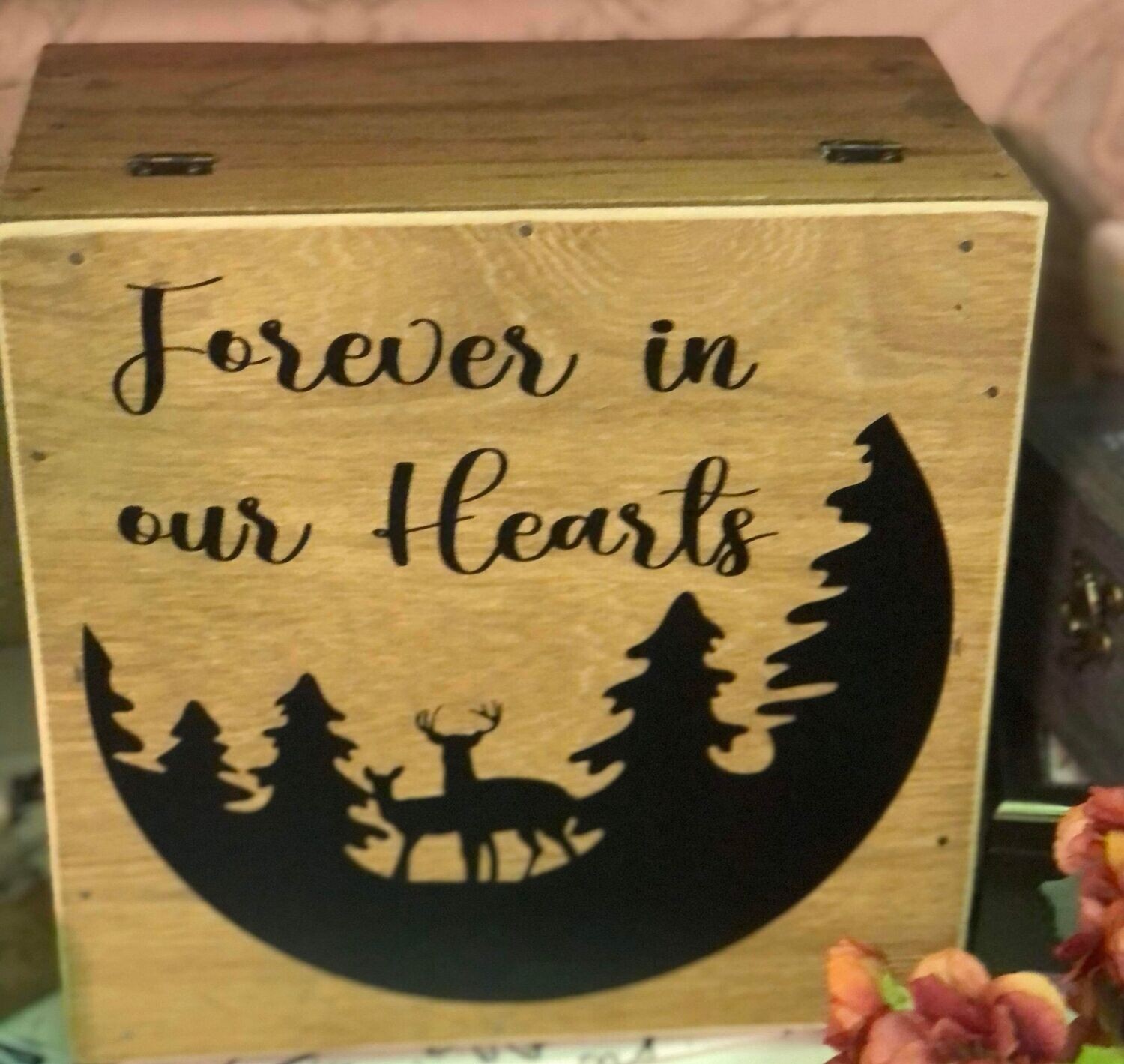 Forever in Our Hearts wood memory box