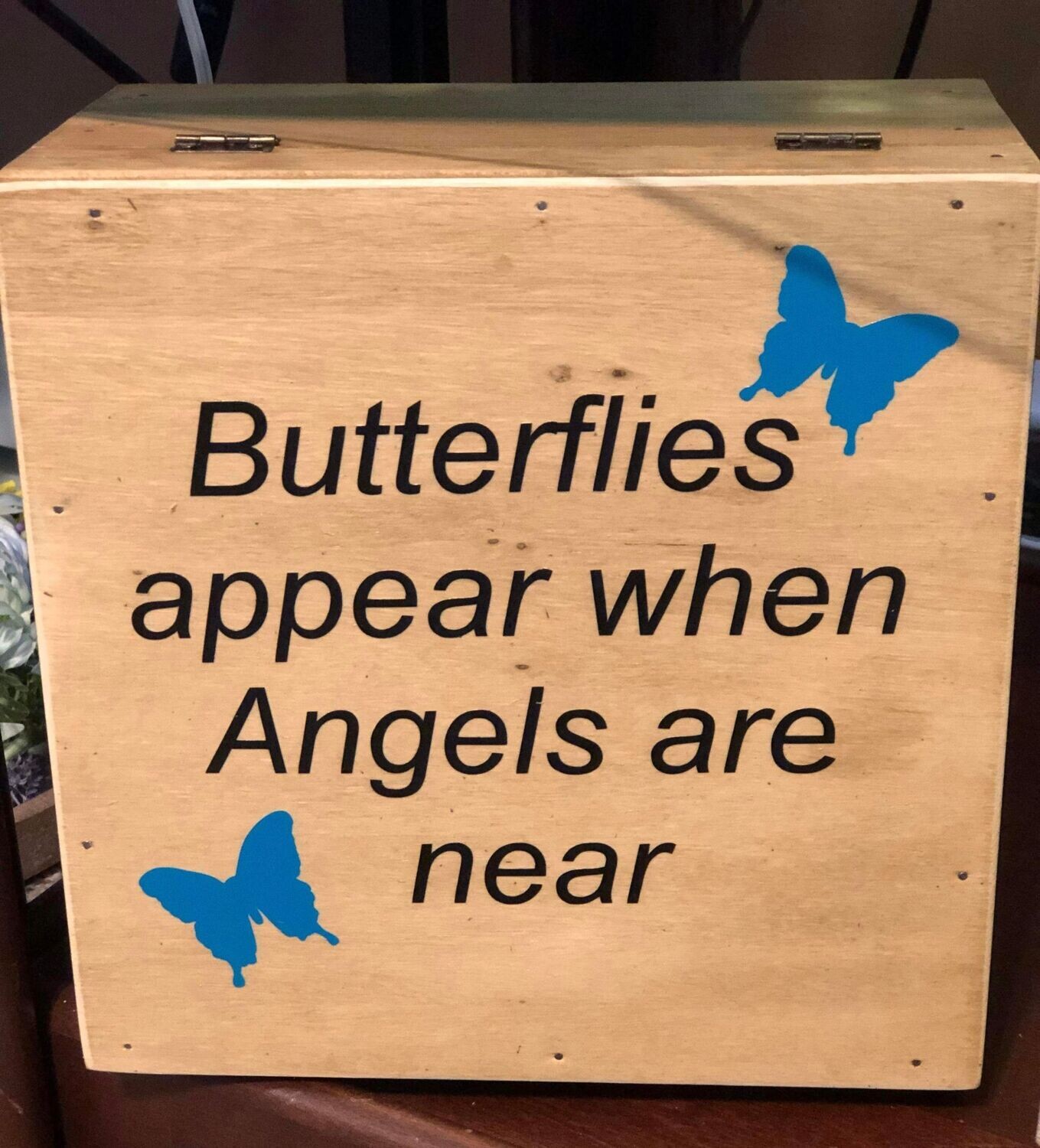 Wood memory box "Butterflies"