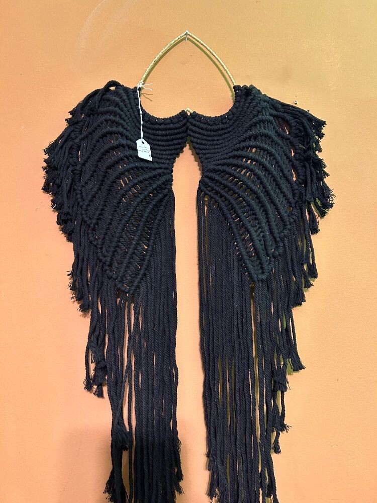 Black Macrame Wings