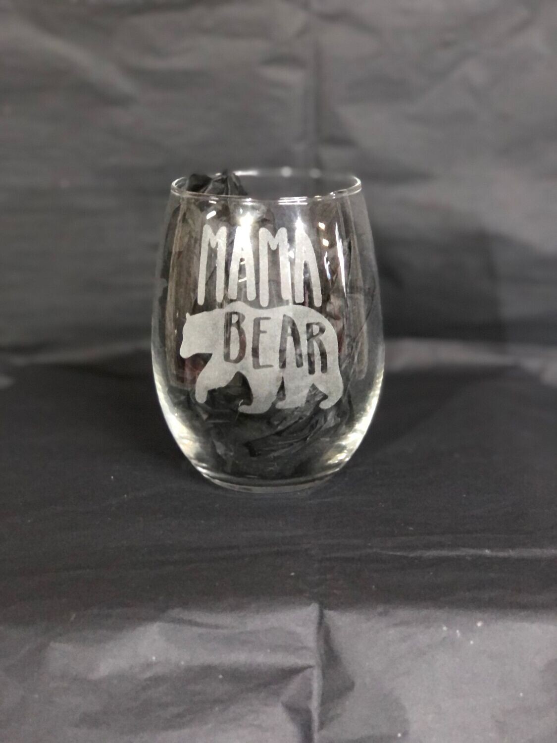 Stemless wine glass - mama bear