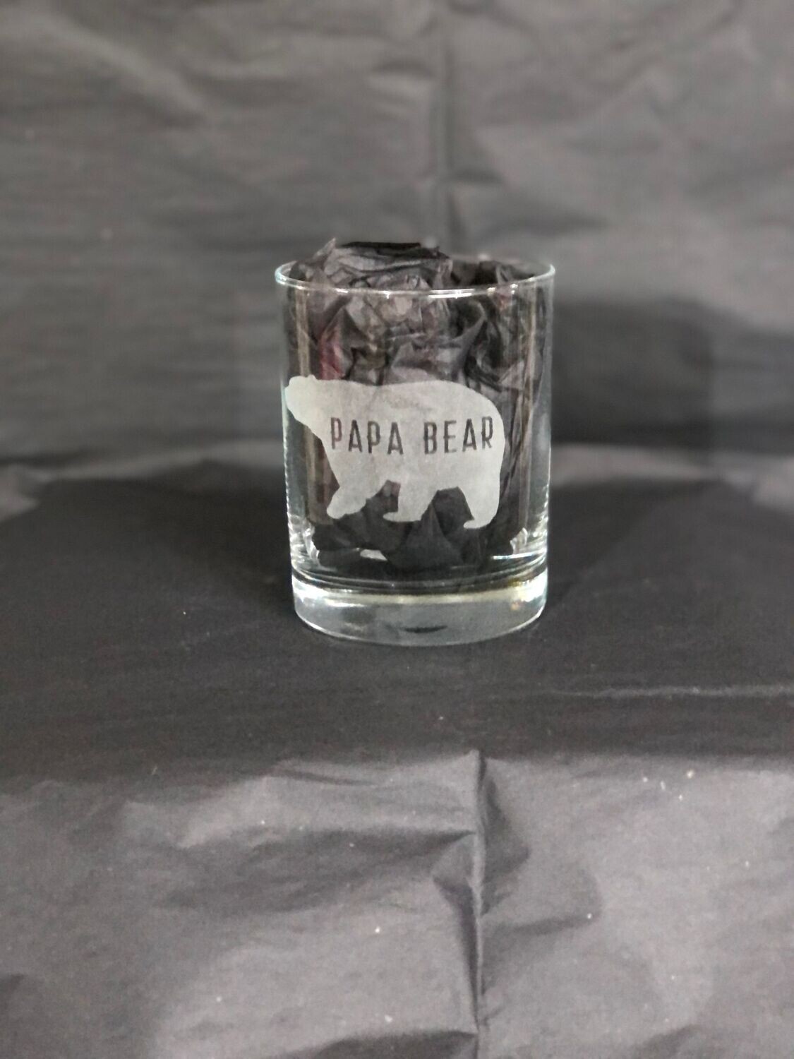 "Papa bear" whiskey glass
