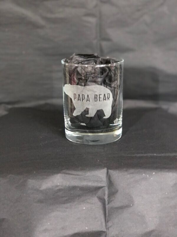 "Papa bear" whiskey glass