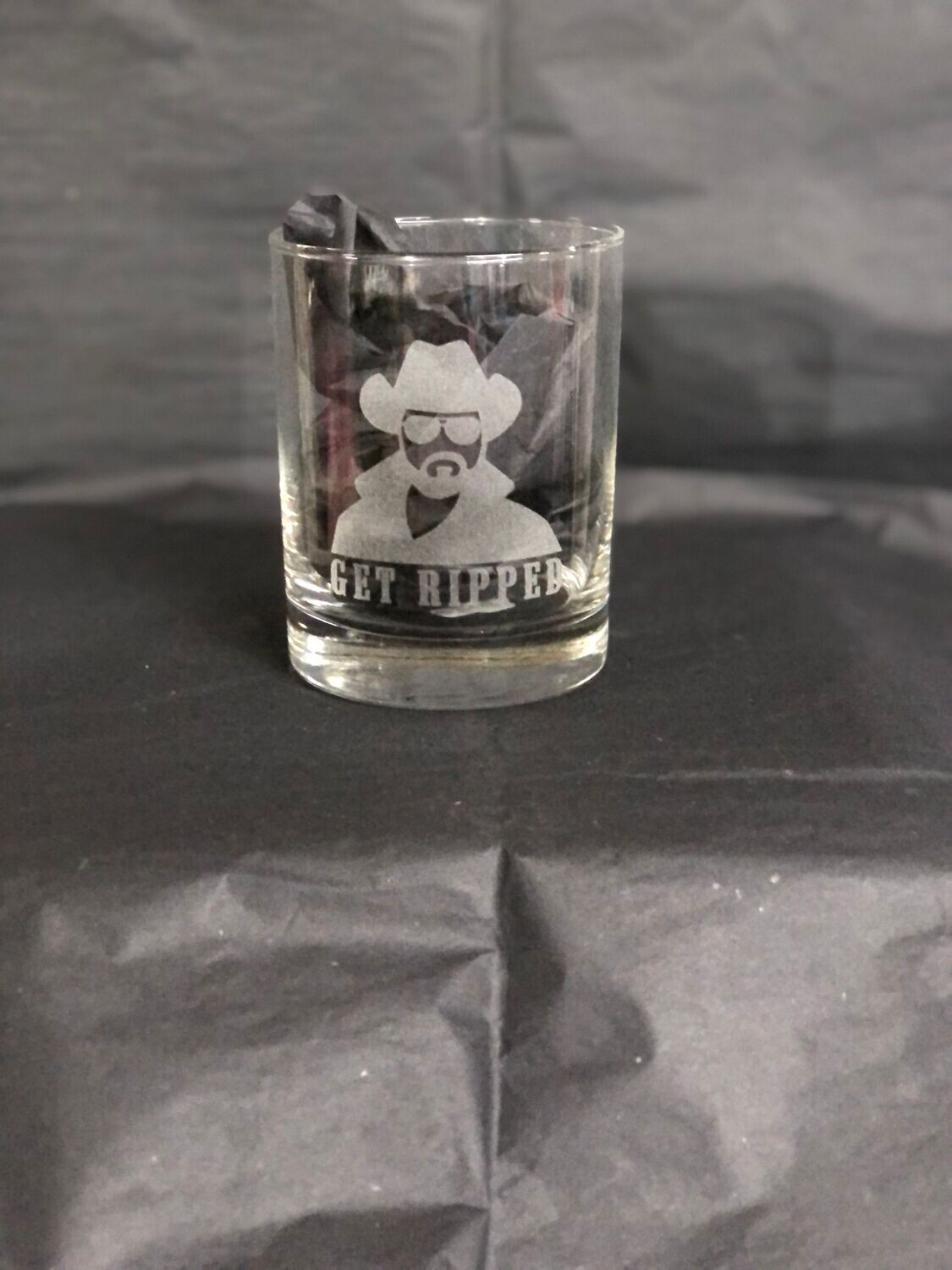 Get Ripped whiskey glass