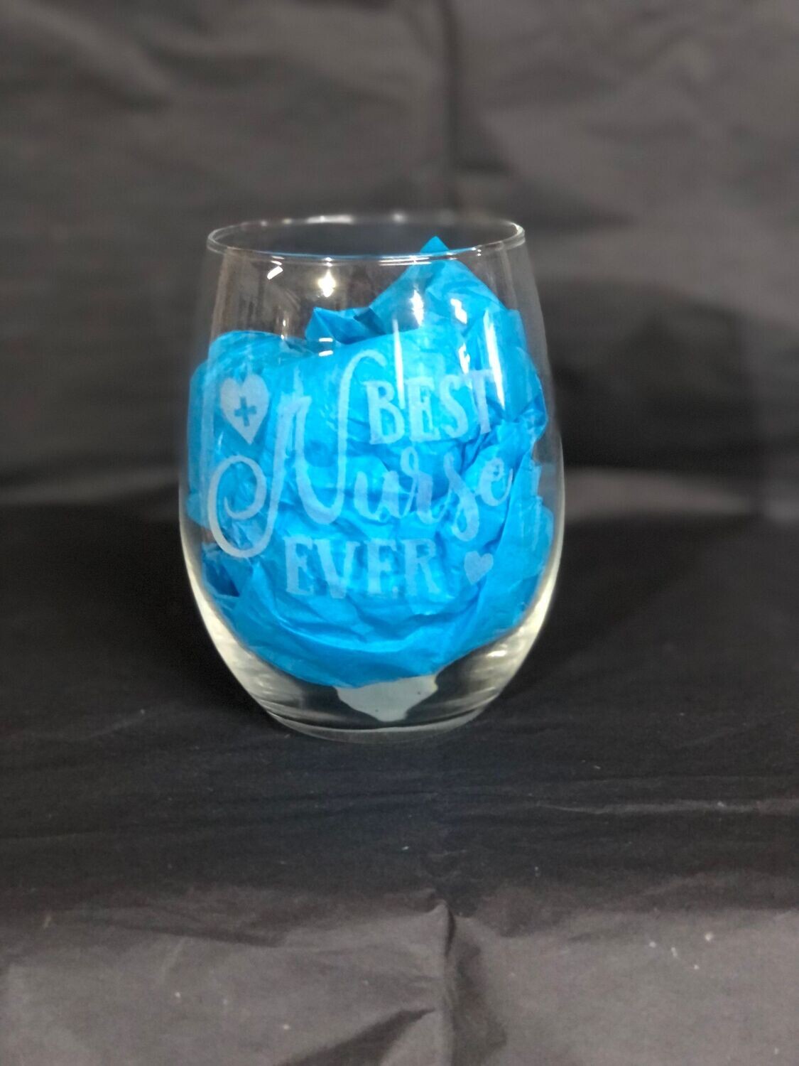Nurse stemless wine glass