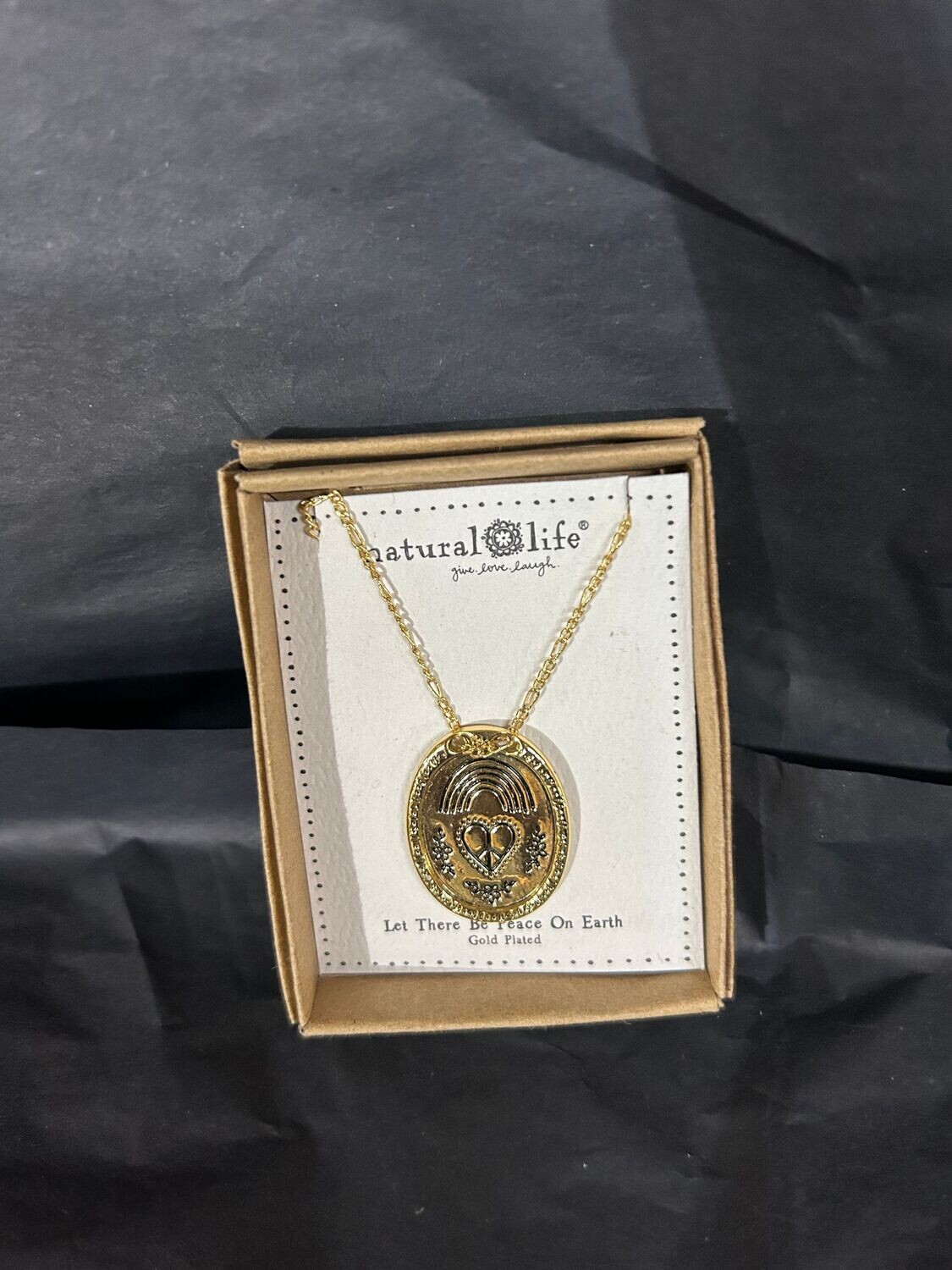 Natural Life double sided peace necklace