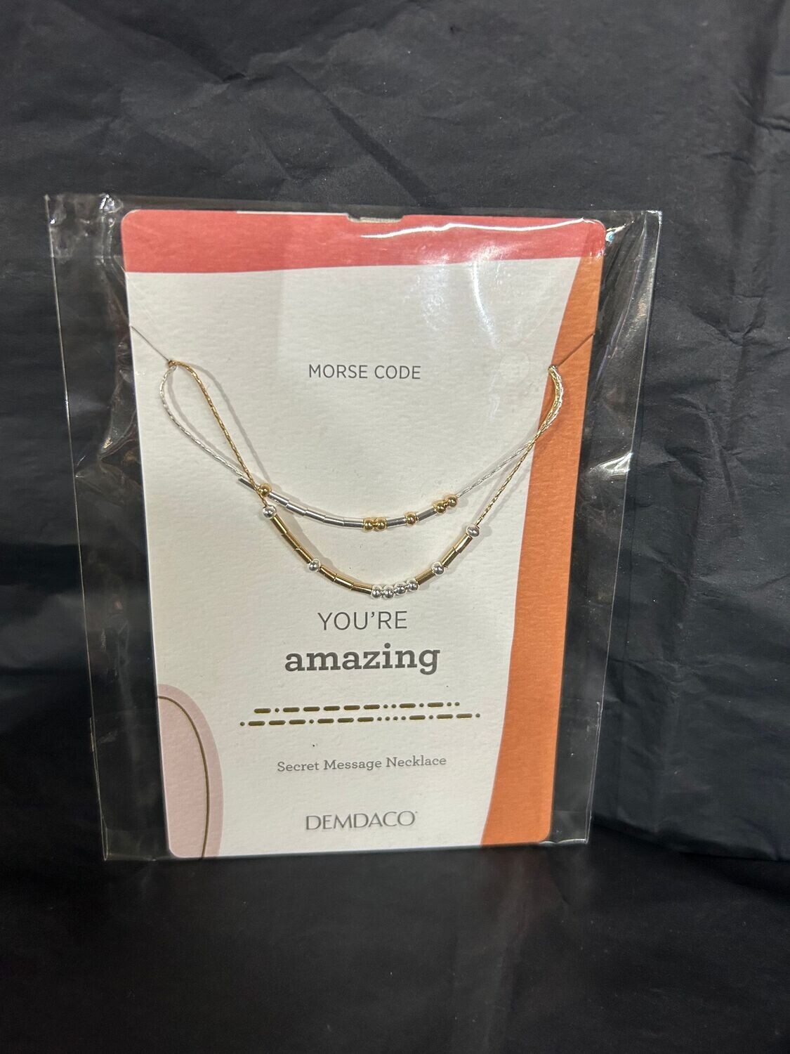 Morse code secret message necklace