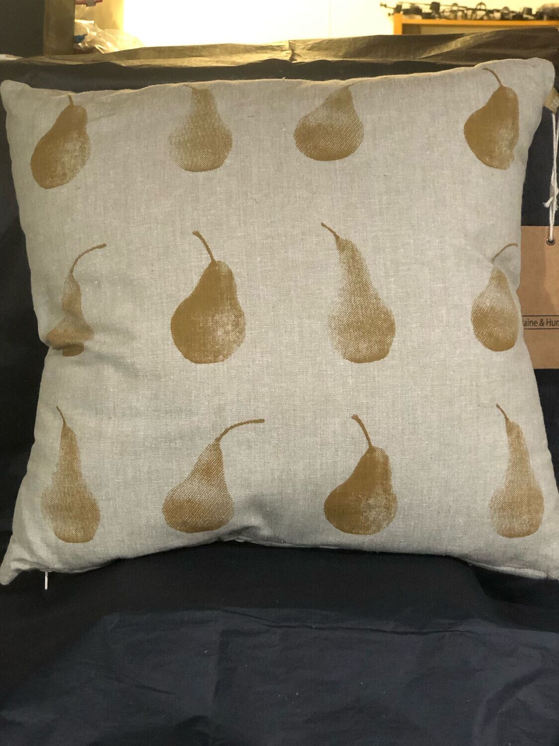 Pear Print Recycled Cotton Cushion