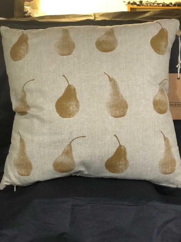 Pear Print Recycled Cotton Cushion