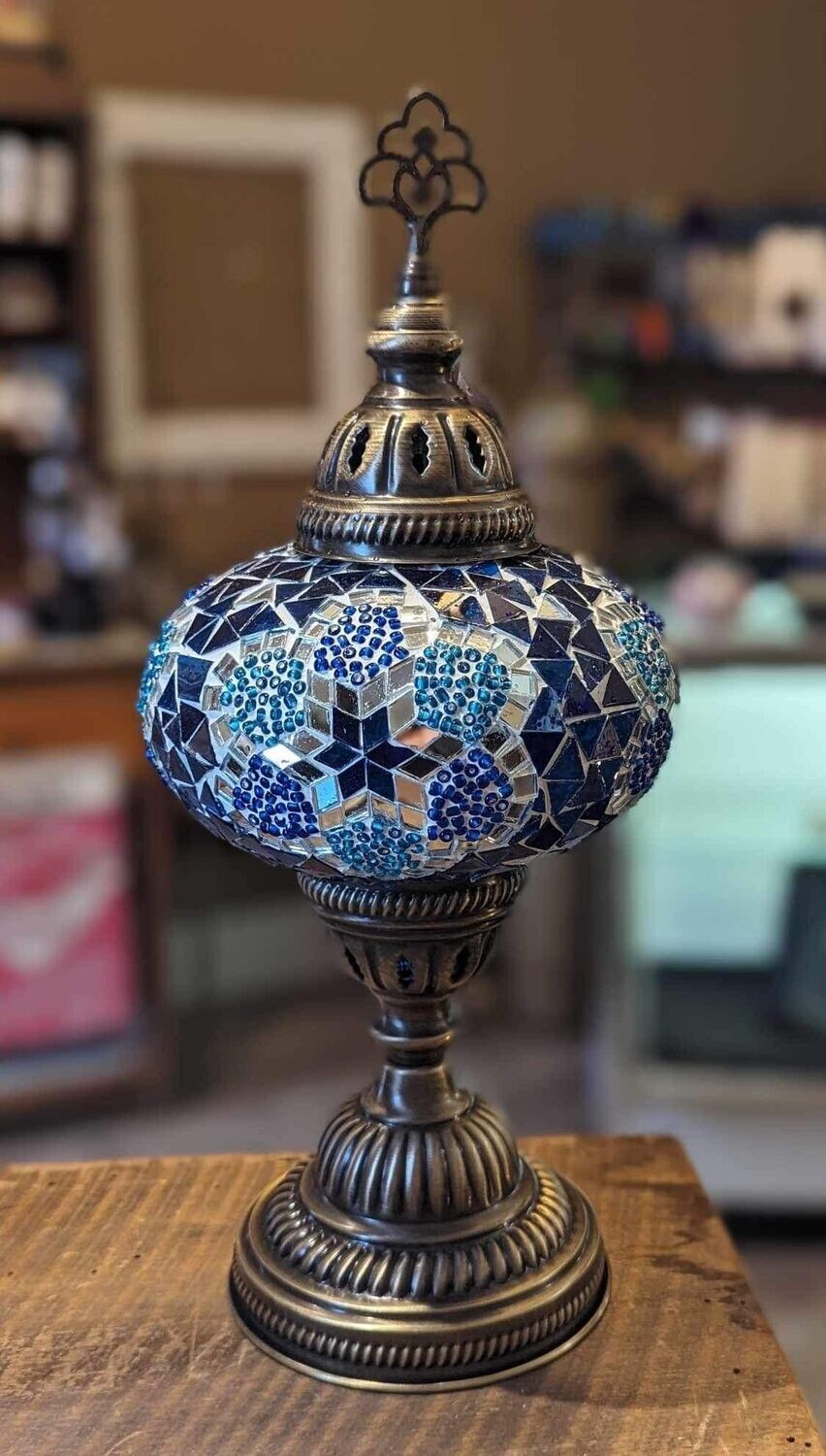 Blue Turkish Lamp - Large