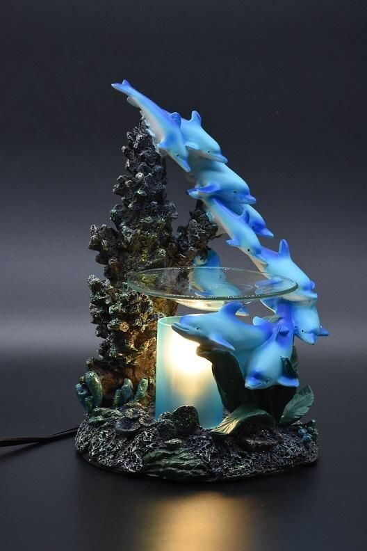 Dolphins Poly-Resin Electric Tart & Oil Warmer