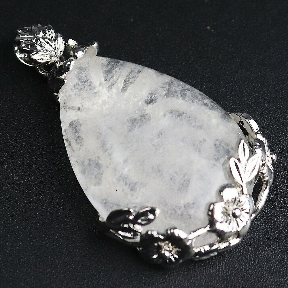 Natural Stone Teardrop Crystal Quartz Pendant Healing Amulet