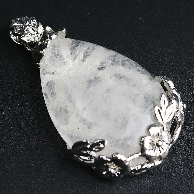 Natural Stone Teardrop Crystal Quartz Pendant Healing Amulet