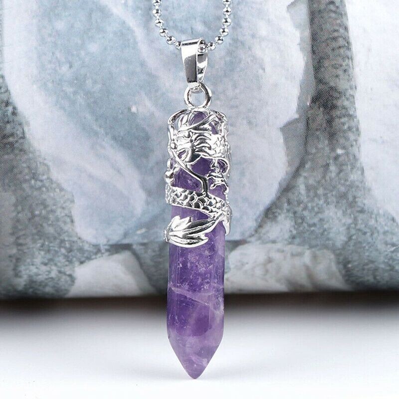 Natural Hexagonal Dragon Amethyst Gemstone
