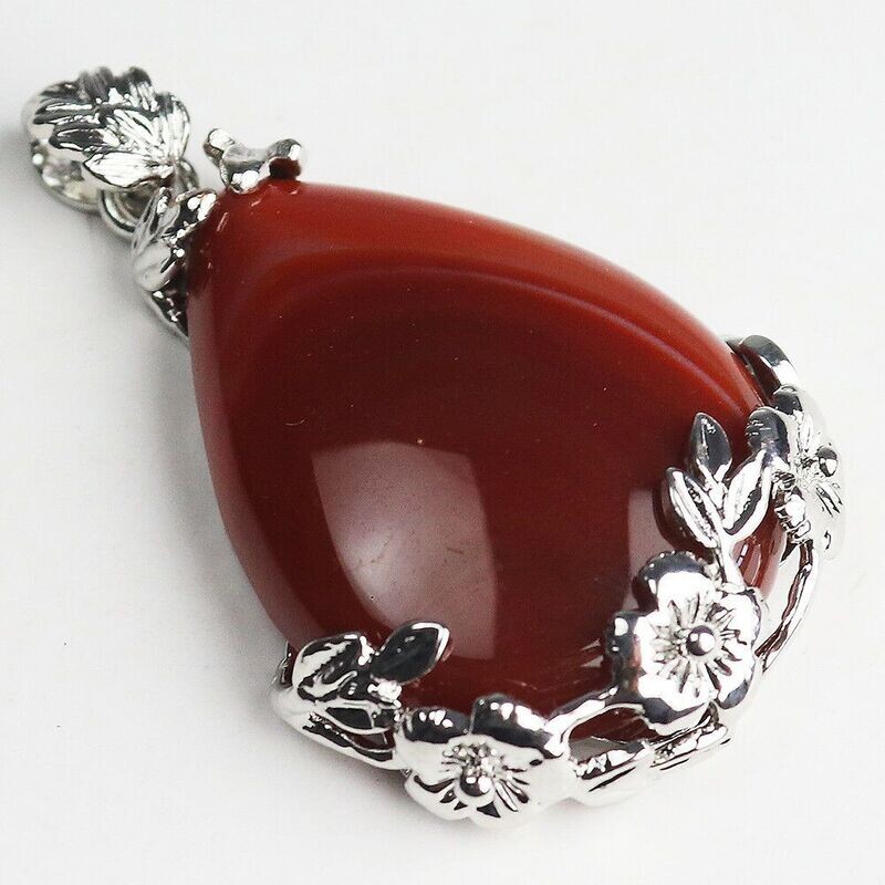 Natural Red Agate Teardrop Gemstone