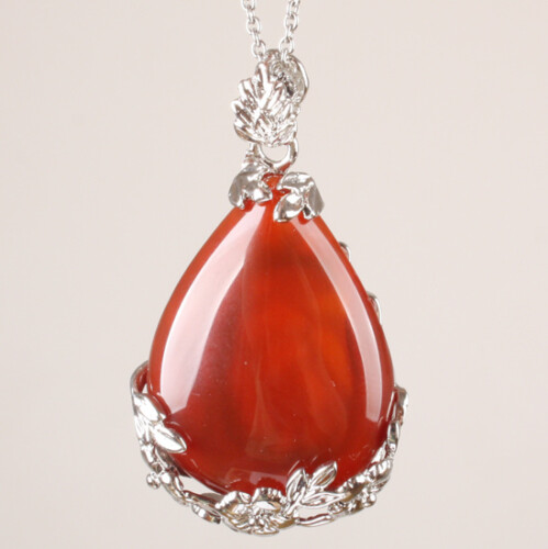 Natural Carelian Teardrop Gemstone
