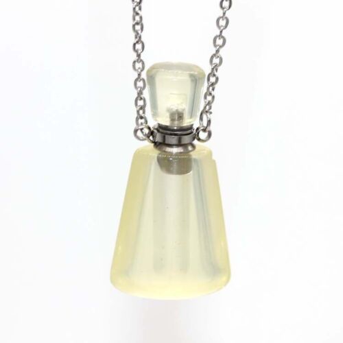 Natural Gemstone Citrine Quartz Crystal Perfume Bottle Necklace