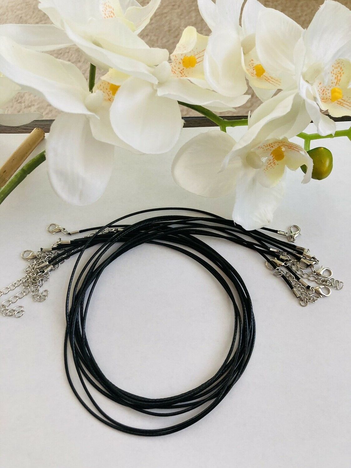 Braided Black Genuine Leather Cord