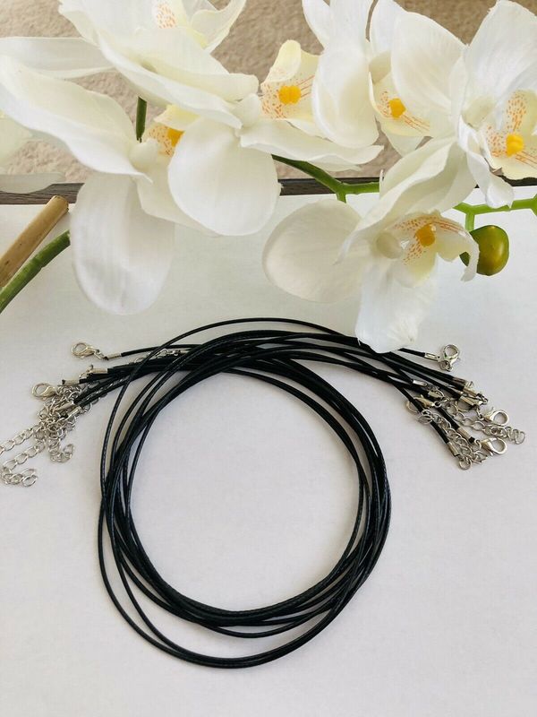 Braided Black Genuine Leather Cord