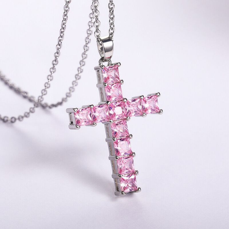 Pink Cubic Zircon 925 Silver, Gold Filled Necklace