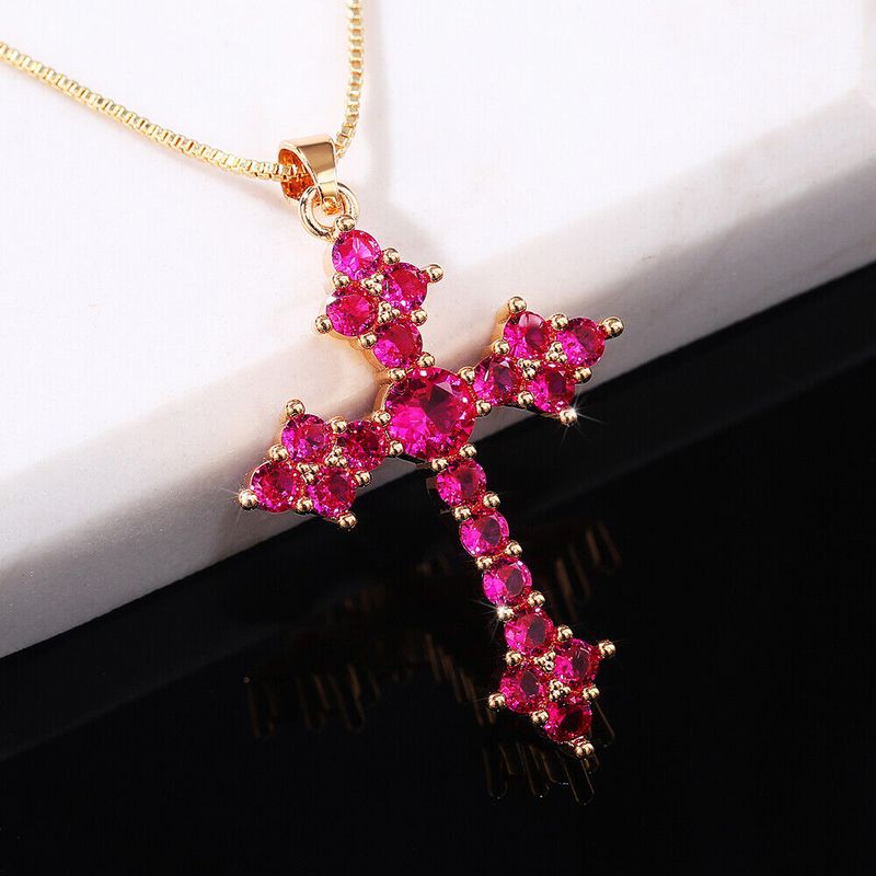 925 Silver, Gold filled Pink Cubic Zircon Necklace Pendant