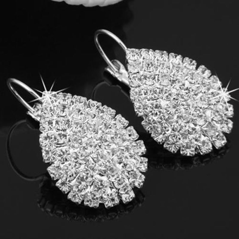 Fashion Women 925 Silver Cluster Cubic Zirconia