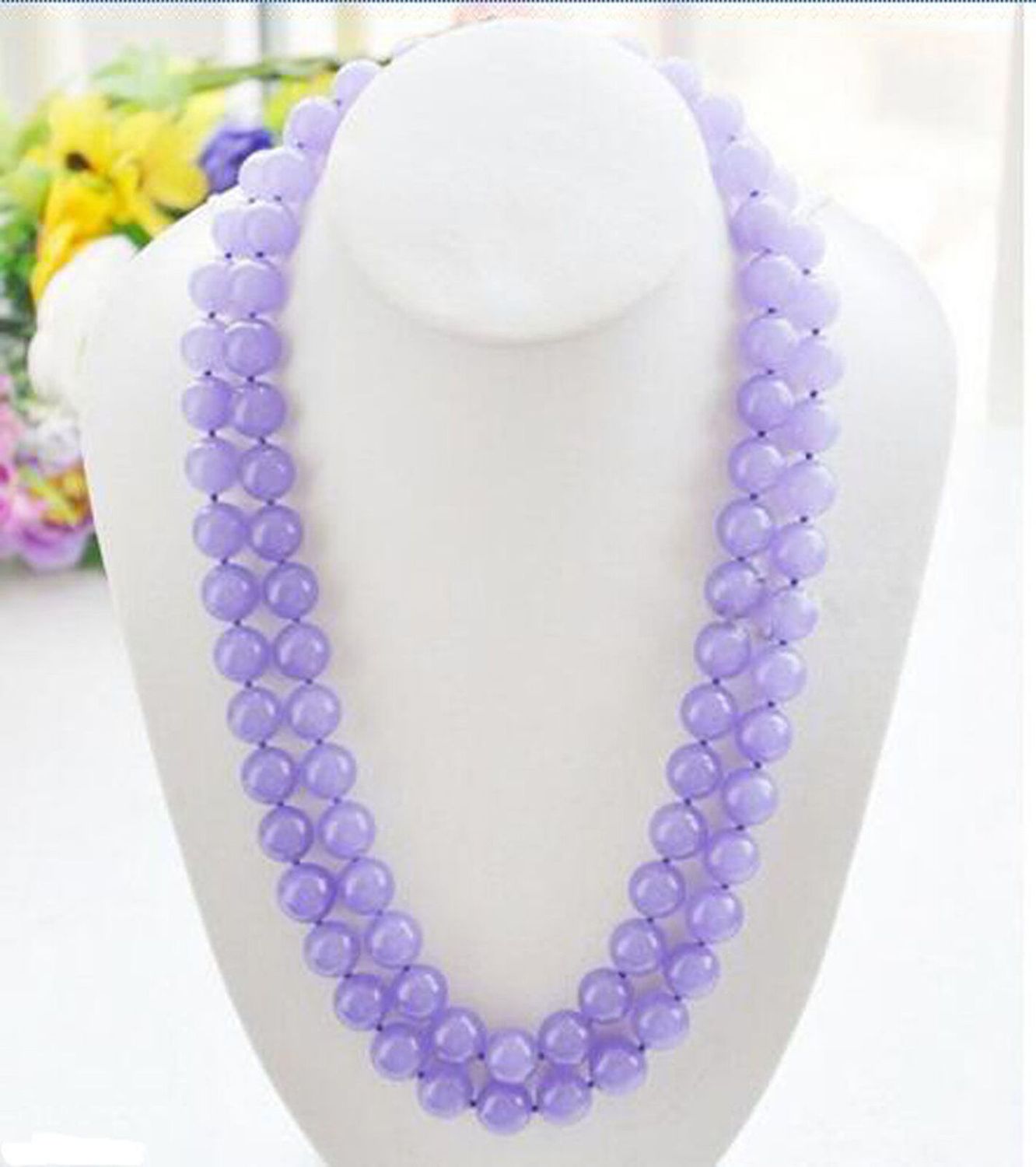 Natural 10mm Lavender Purple Jade
