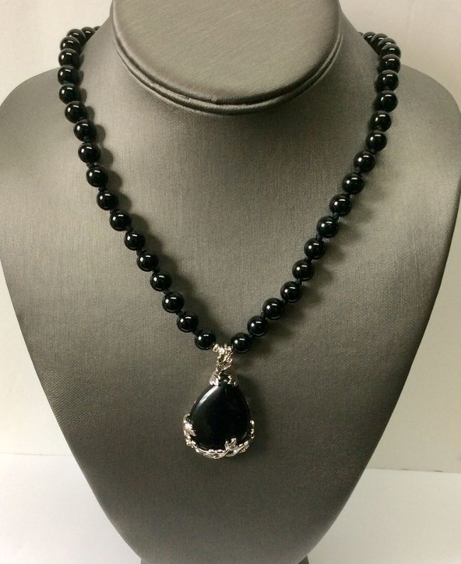 Natural Black Agate Onyx 8mm Gemstone