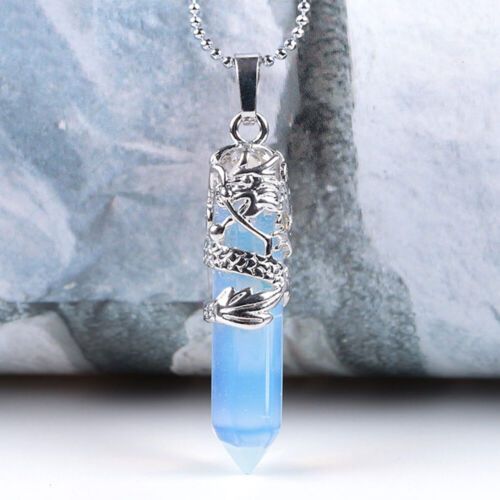 Hexagonal Opal Dragon Natural Quartz Crystal Chakra Healing Point