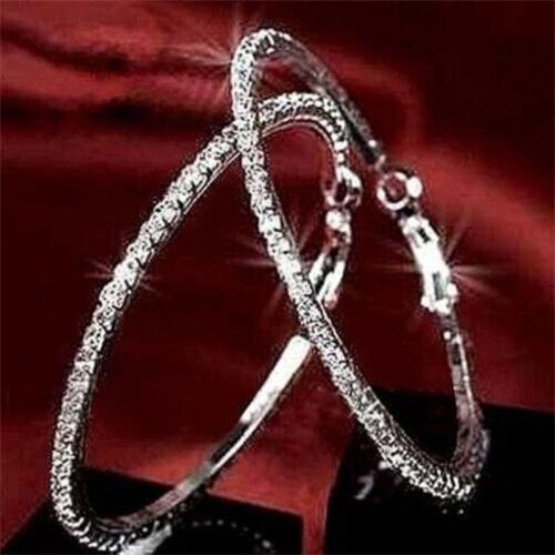 Gorgeous Large .925 Silver Hoop Earring