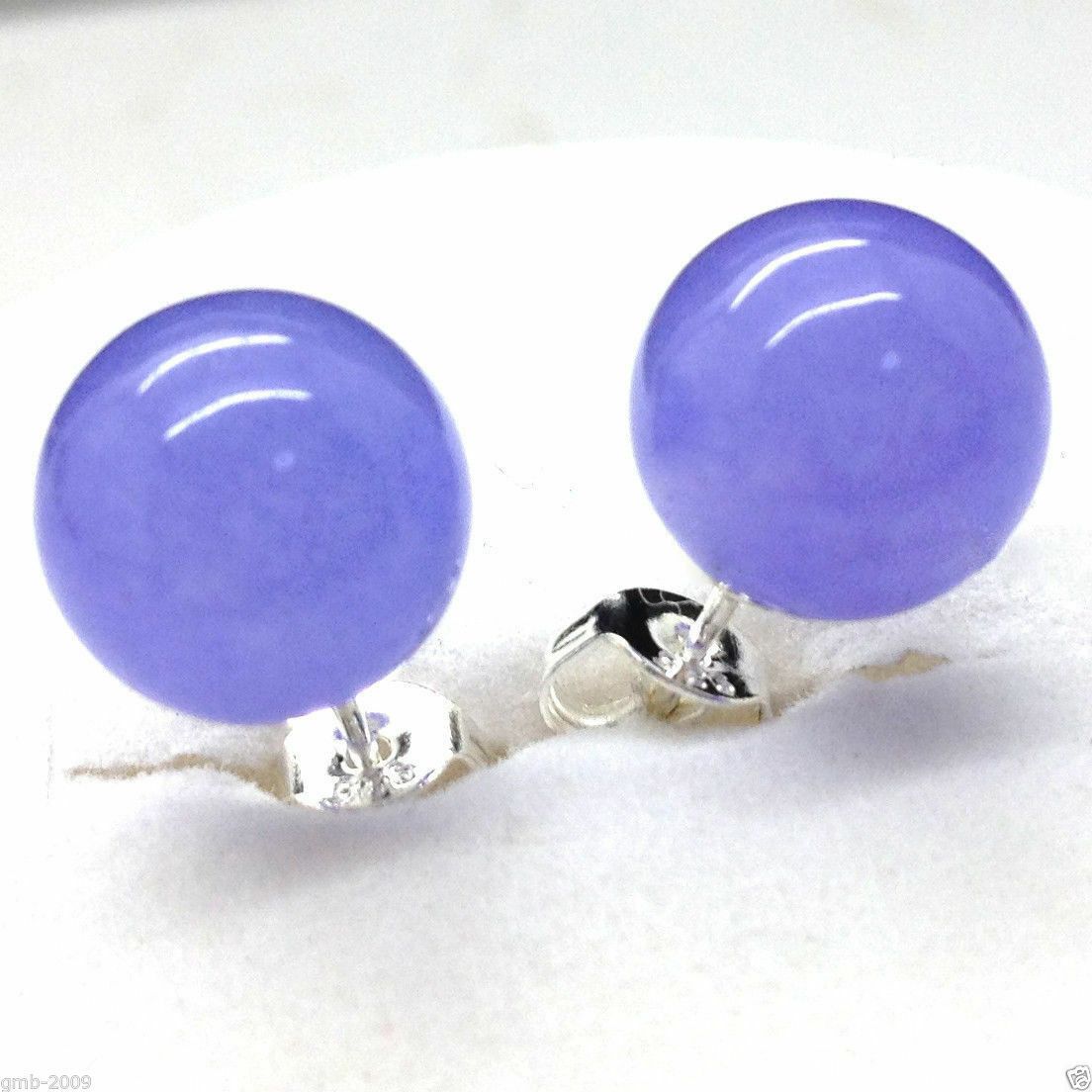 Natural Lavender Jade 10mm Jade 925 Silver