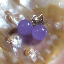 Natural Lavender Jade 10mm Jade 925 Silver