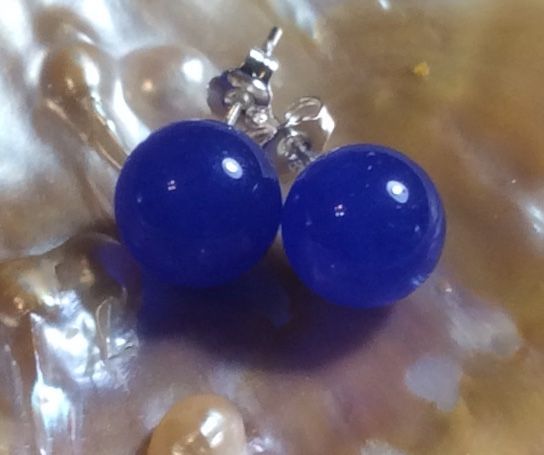 Natural Blue Sapphire Gemstone 10mm Earrings Natural Blue Sapphire Gemstone 10mm Earrings
